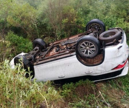 Chajarí: Chocaron dos camionetas y una terminó volcando